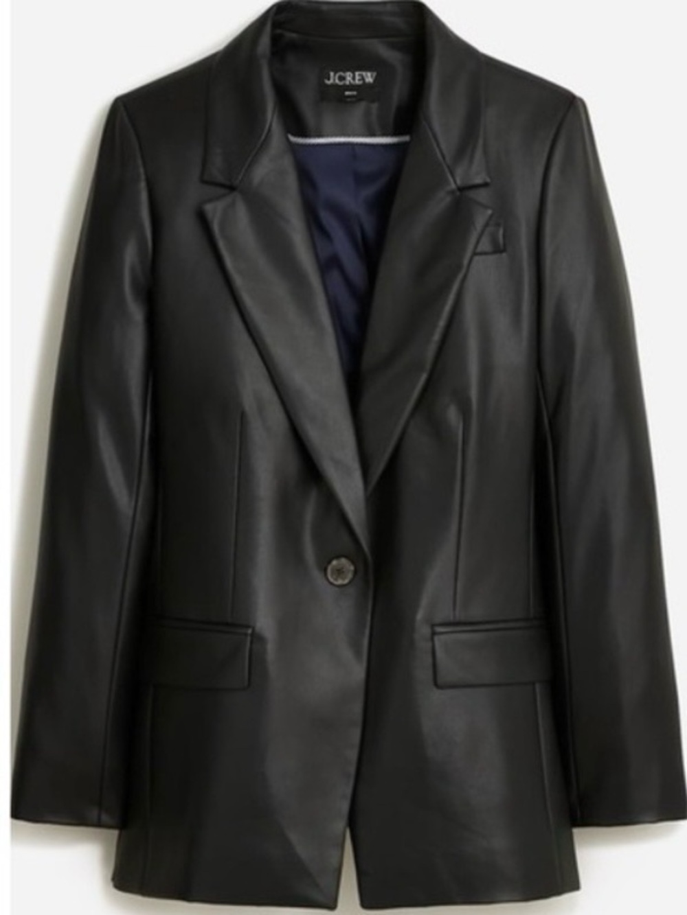 JCrew Willa Blazer Tailored Jacket in Black Faux Leather Size Women’s 2